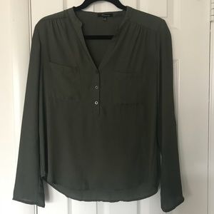 Olive green button down shirt